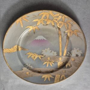 2 NIPPON Mt Fuji 7" Hand Painted Plates